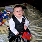 Little Ali (Alex) looking cool with his suit on