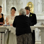Signing the register to make it all official - Nat and Nige as witnesses