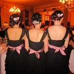 Three bridesmaids all in a row