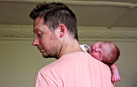 Snoozing on Dad - usually the burp position! Snoozing on Dad - usually the burp position!