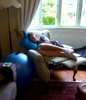 Dad takes a nap in his chair.