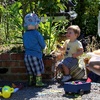 Boys playing in the garden, Andy & Nicky's house