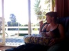 Relaxing in the sun with a cider after the long drive to Taupo