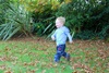 Running in the autumn leaves