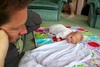 Tummy time with Dad ..