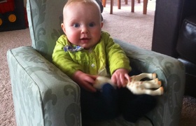 7 Month old Olive gets a new room