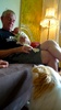 Granny and Grandpa visit the sleeping beauty. Fur child is also back home now!
