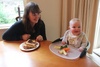 For Olive's five month birthday she got carrots and broccoli to play with. Lovely having her at the table with us.
