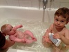 Bath, dinner and story time with Cousin Ali!
