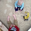 Fun in Ali's new sand pit thanks to Uncle Paul's handiwork.