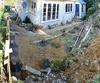 The piles all concreted in and ready to go on the deck.