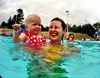 Swimming with the Prossers in Taupo. Fantastic pool complex.