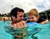 Swimming with the Prossers in Taupo. Fantastic pool complex.