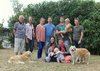The extended Peck family. Difficult to choreograph with 3 little ones and two dogs!