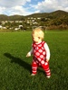 A slow walk around karori park. We made it half way around. Footballer perhaps?