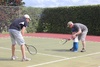 A lovely day at the Mount for a spot of tennis. Even Ali had a go.