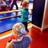 Tried everything at gym jam today modeling Nan's new cardi creation!