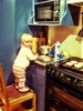 Baking mini muffins with mum. My little helper.