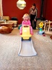 Loving the new car slide from the toy library. Wheeee! Boom!