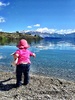 Throwing stones after a lovely walk at Lake Wanaka.