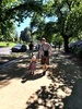 Olive & Grandad walking to Botanical Gardens