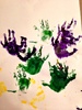 With a week of rain and another forecast we are bring out the big guns. After olive helped paint a test pot for pixels room, we extended it to her paint. Olive loved painting her hands (as it tickles!) and making hand prints.