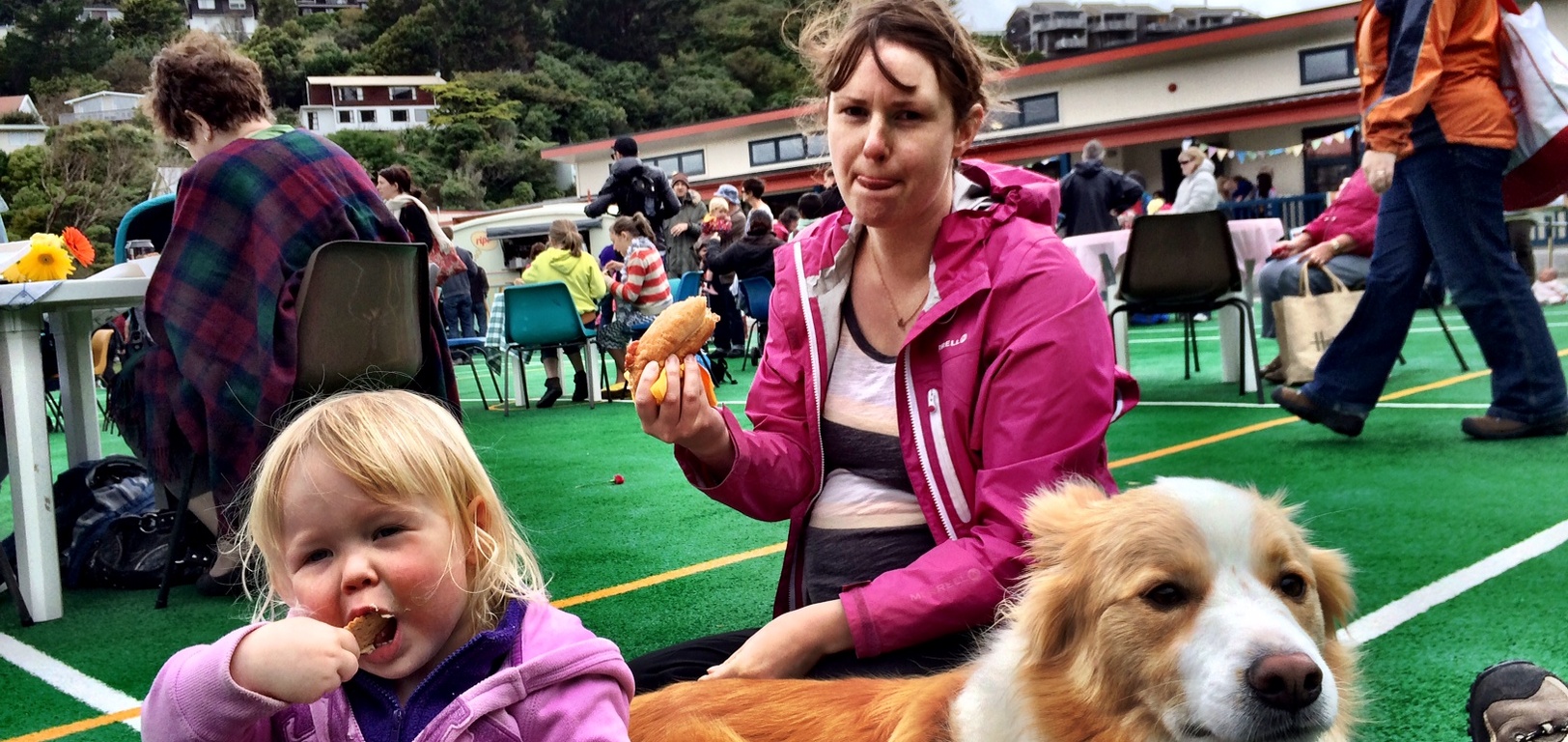 We went for a family walk and discovered the Karori West School fair was on. Food stalls, pet show, cheap toys, cupcakes and candy floss! Classic old school where we can see Olive in a few years time!