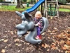 Fun at Greytown's playground. Olive loved Donkey.