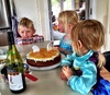 Bbq dinner for Granny's birthday. The cutest Anna and Elsa pair ever, a tiny baby James and a kid decorated cake that was nearly celebrating a 69th.