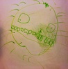 'Green sun with teeth' Olive She has recently noticed and drawn people with a head AND body two circles! Big step.
