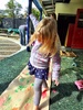 Iris and olive enjoy paint between their toes. Iris was a bit unsure of the feeling and they both managed bum prints too!