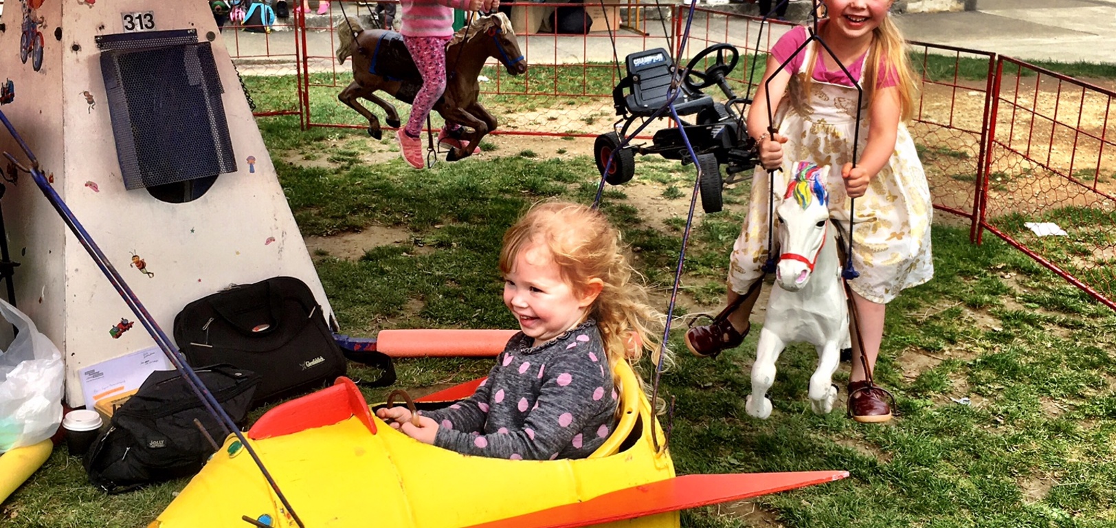A fun day out at Olives school fair with Granny and Poppa. Candy floss, merrygoround, jumping castle, petting zoo and Olive so excited to show us around her new school.