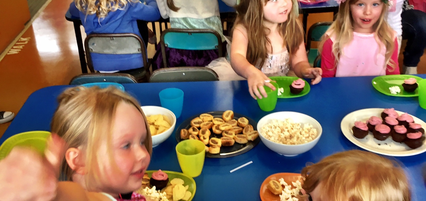 Daddy gets to take the girls to Hazel's 5th birthday party.