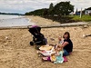 Really good fish and chips on the beach shortly after arriving in Paihia in our rental.