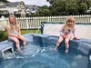 Testing the waters at the timeshare. The girls were happy to jump in the pool despite the cool water. Olives confidence in the pool has reached new levels due to the swimming lessons she's been having. Really great to see.