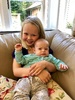 Cuddling babies when baby cousin Daniel comes to visit. Olive enjoyed it - Daniel wasn't so sure!