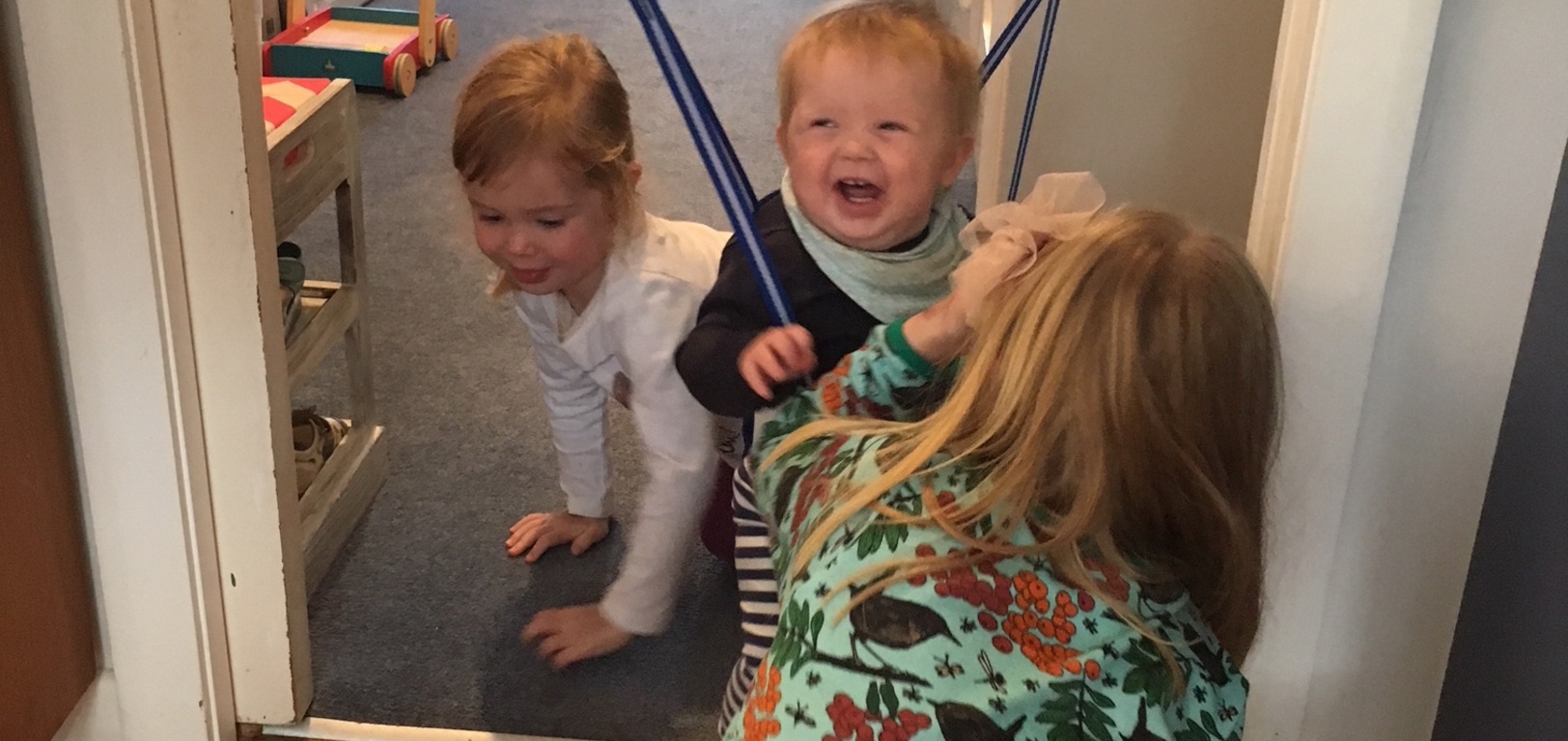 Jumping with circling shark sisters