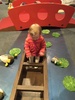 Kpc excursion to story place. One minute Juni pulling the vege, the next in them! They both had fun, iris enjoyed playing with Chloe