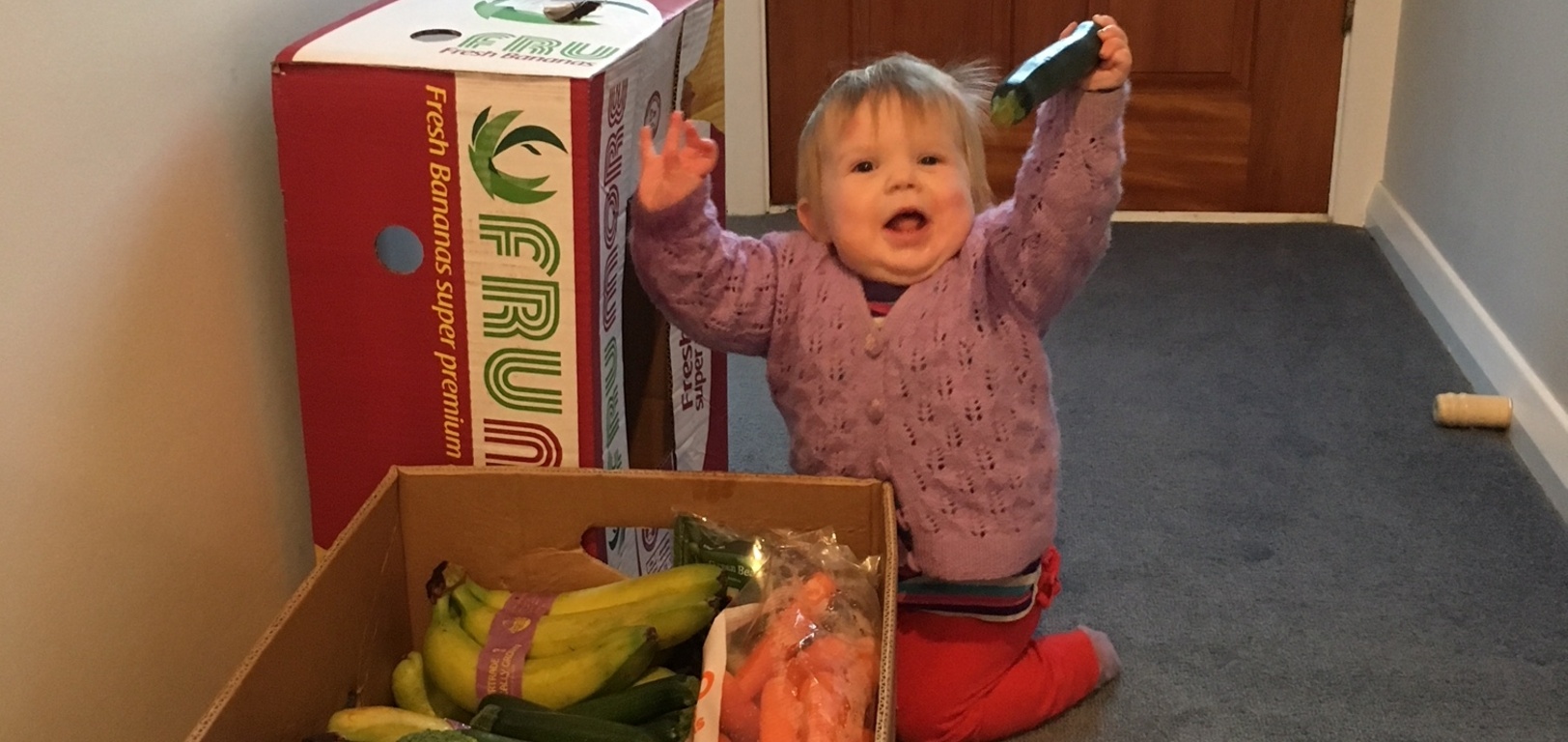 Strangely Juni didn't eat this courgette like she did the pear. But later discovered a few random bites from a few apples...