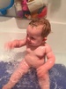 Juniper is finally enjoying bath time! Even got into some splashing tonight.