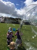 Bubble magic at playcentre. Juni was unsure and iris loved it.