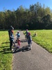 Hutt river ride to the playground and hot cross buns!