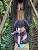 Redwood forest treetop walk! Juni has her very own carriage.