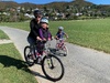 Buni bike practice while daddy was running 50km.