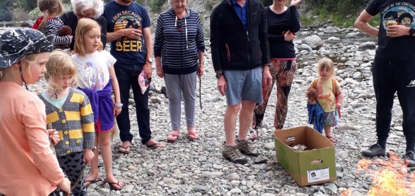 We had the grandparents visit for dinner and marshmallows on the river bed. Kids loved cooking them.