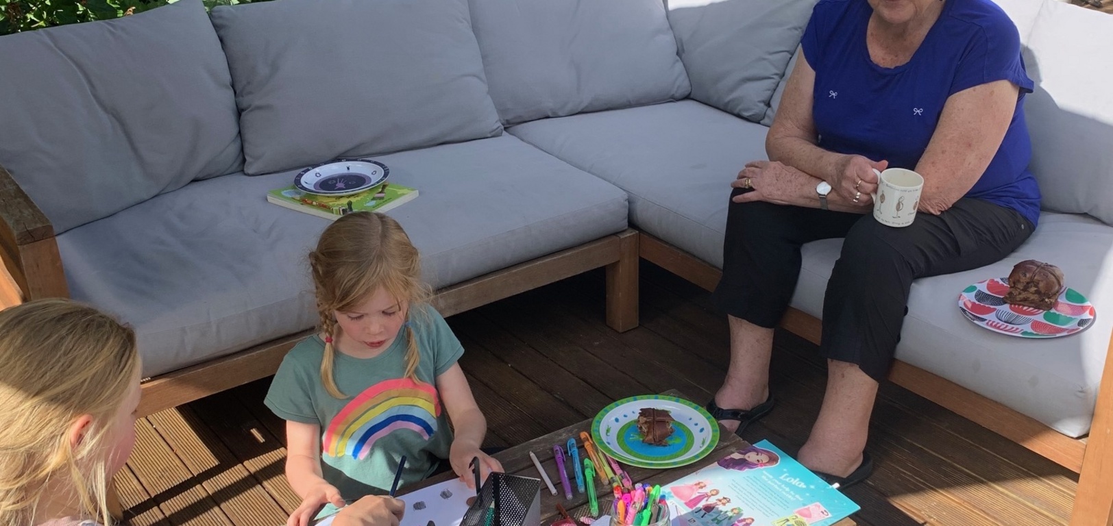 Grandad helps finish off the pavers! It only took a year to get to this point! And finally found more pavers that fit. Thanks grandad!