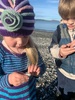 TN Petone beach this week, loved writing her name and finding & buried treasure.