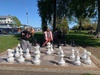 We walked into town, rescued a crayfish and played chess. Beautiful day, even got some colour from the sun!