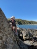 Makara beach foraging for driftwood handrails and shells, beautiful day for it. Zorro found a flounder and some cool snails