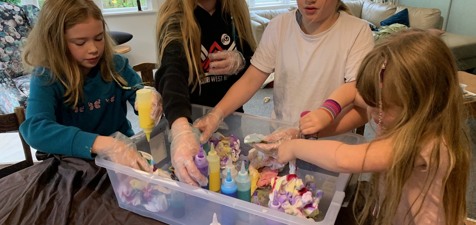 Holiday sleepover and tie dye!